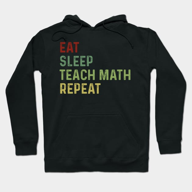 Eat, sleep teach math repeat Hoodie by quotesTshirts